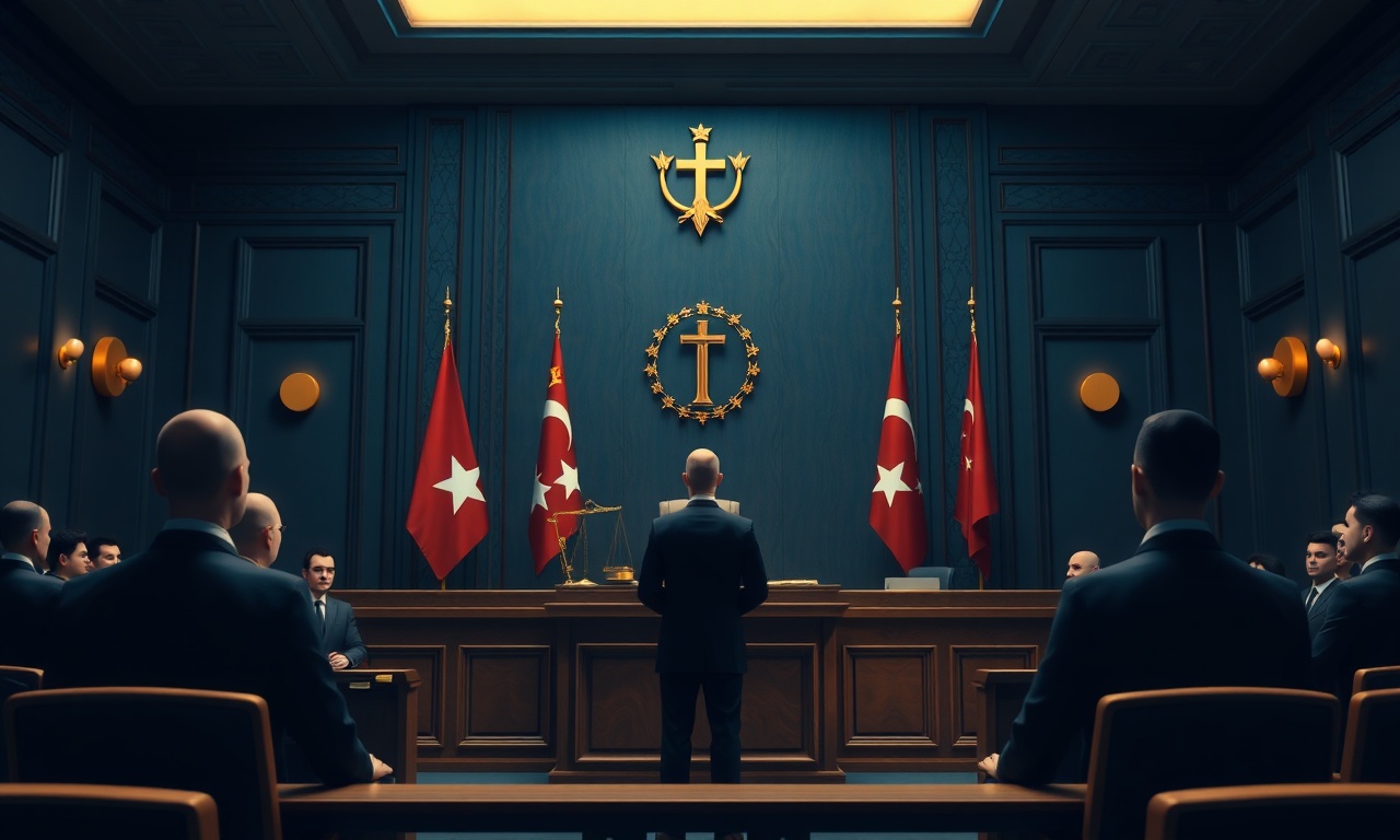Türk hukuk mahkemesi 3D illüstrasyonu