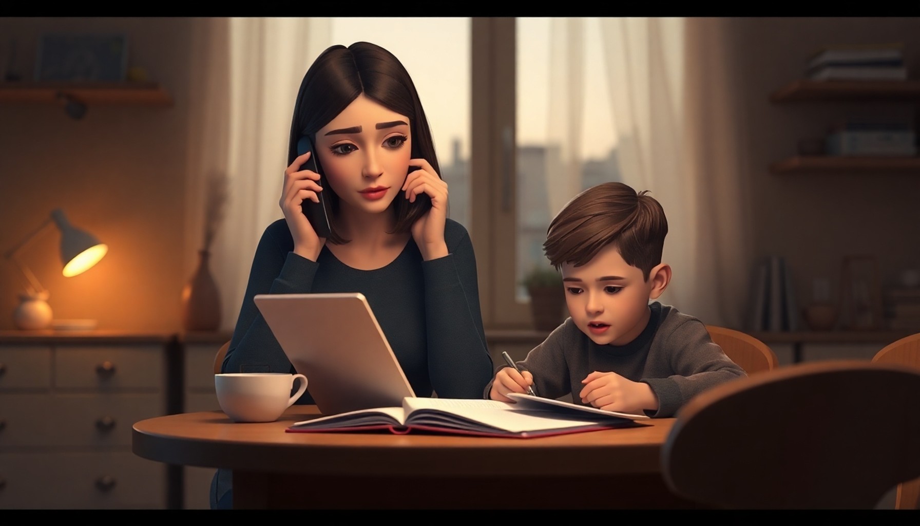 Anne evde telefon ederek çocuk işçiliği şikayetinde bulunuyor