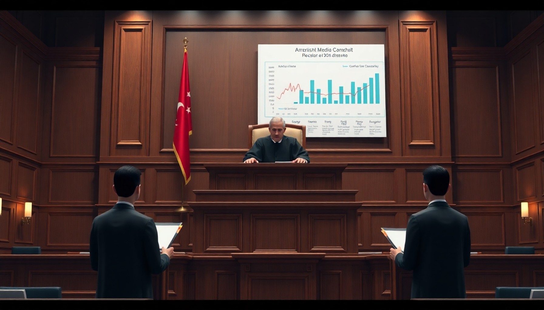 Tıbbi belgelerin sunulduğu mahkeme duruşması sahnesi