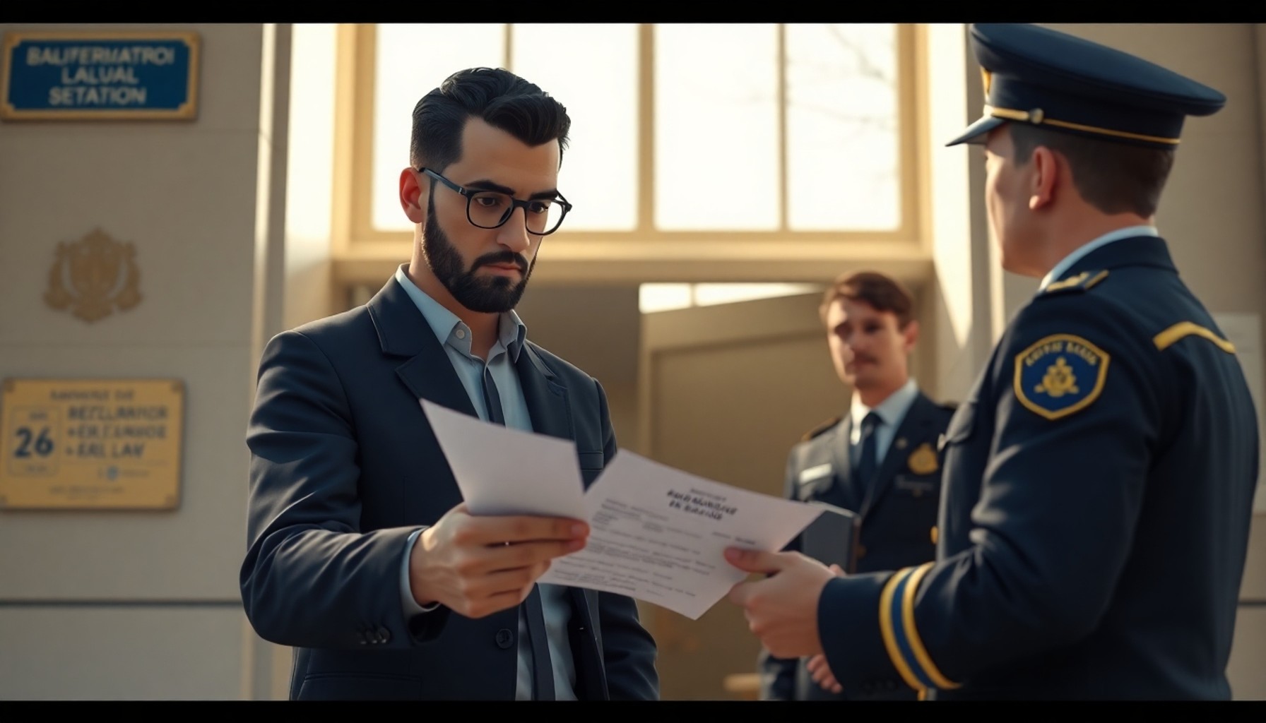 Elkoyma tutanağını dikkatlice inceleyen kişi karakolda