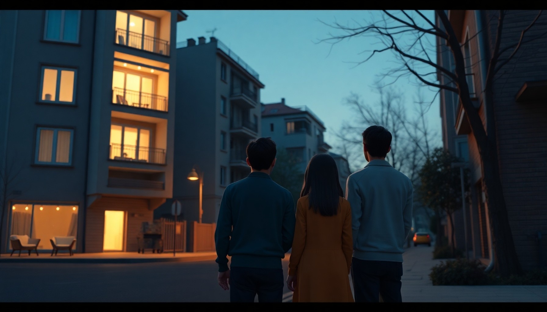 Evden çıkarılan aile dışarıdan eski dairelerine yeni kiracı taşındığını izliyor