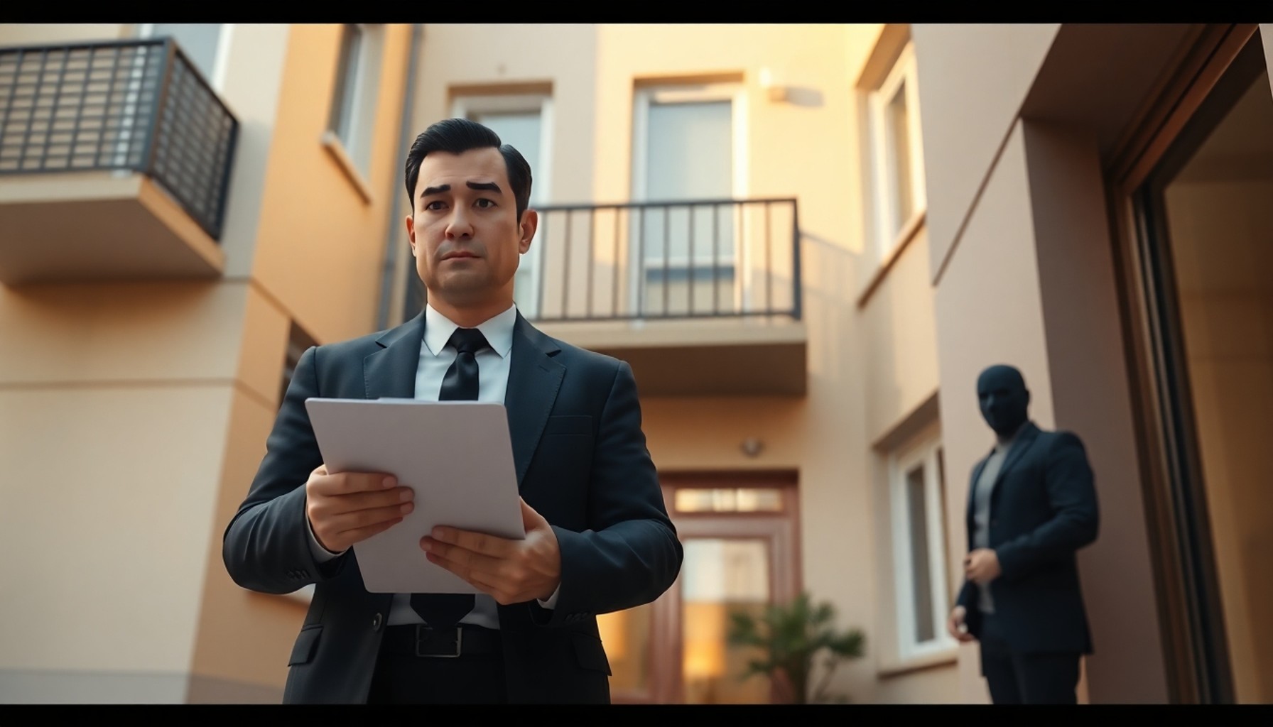 Bakanlık denetçisi apartman dışında inceleme yapıyor