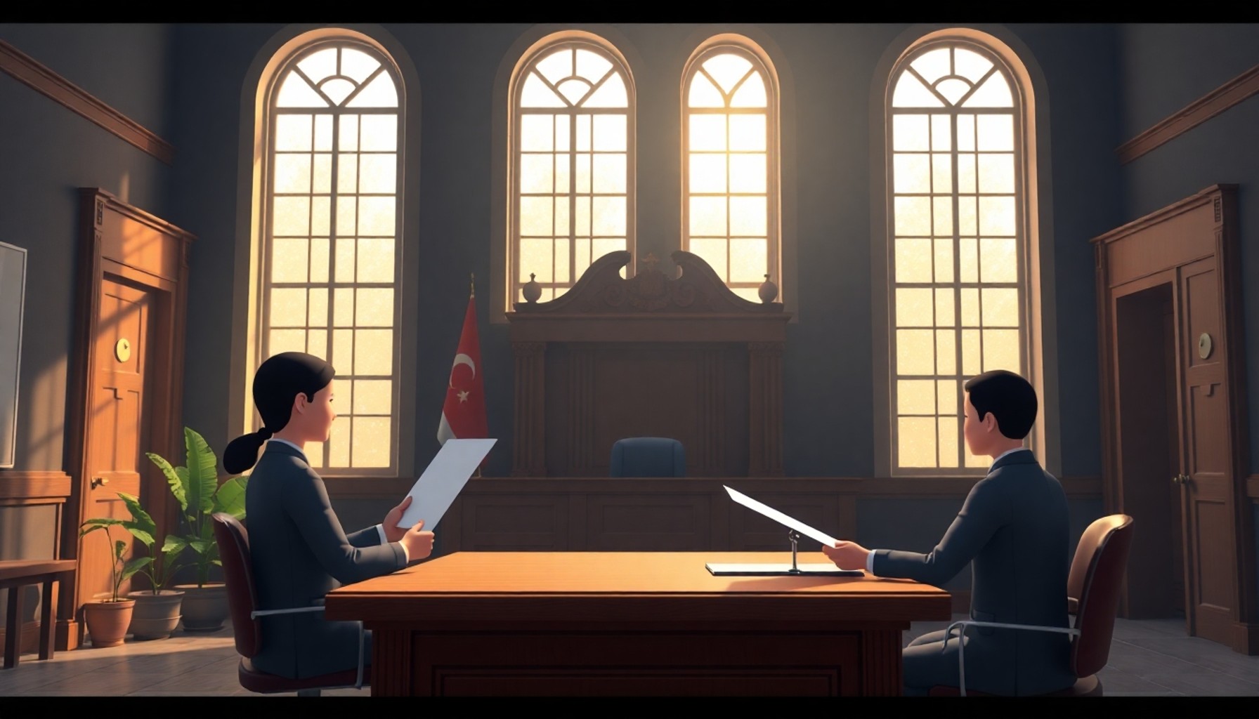 Türk idare mahkemesinde ikamet izni iptal davası duruşması