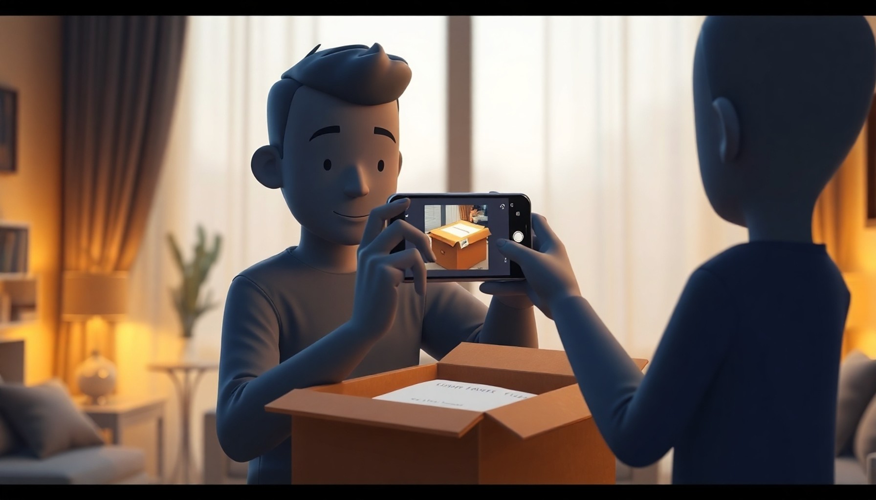 Hasarlı kargo paketi açılış videosu çeken kişi