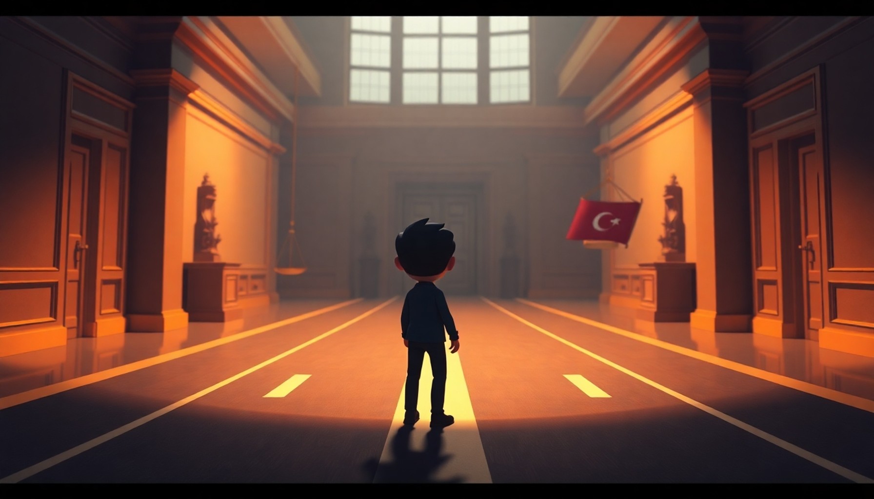 İki hukuki yol arasında karar veren kişi adliye içinde