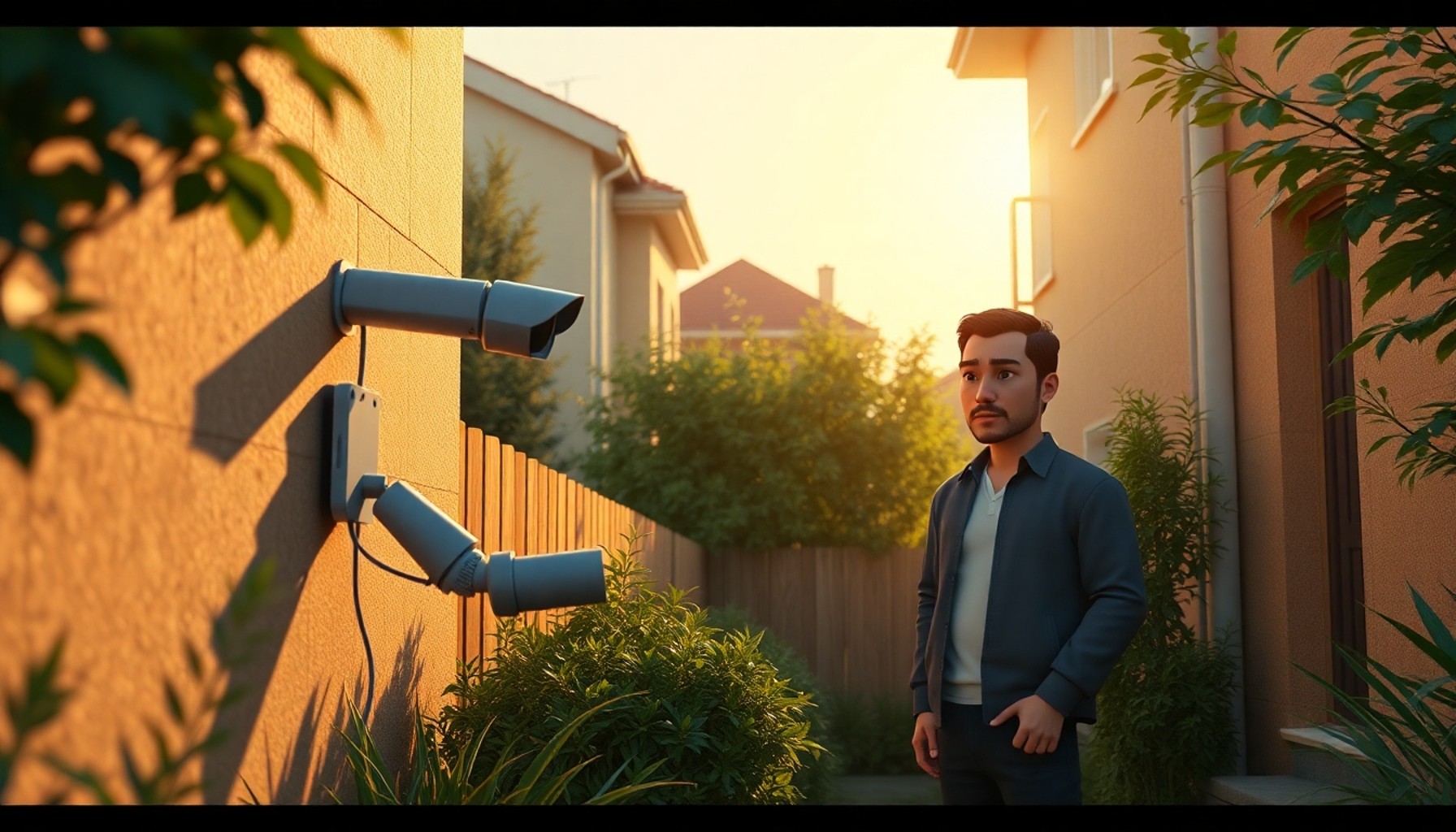 Bahçe kamerası takan komşu ile endişeli diğer komşu