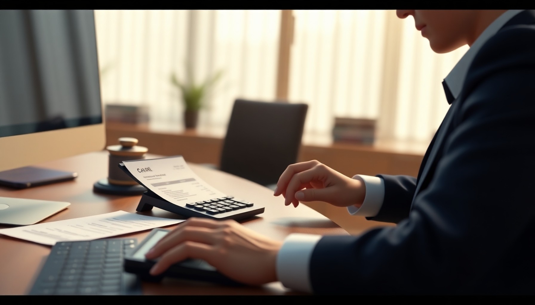 İnsan kaynakları uzmanının maaş haczi kesintisini hesapladığı ofis sahnesi