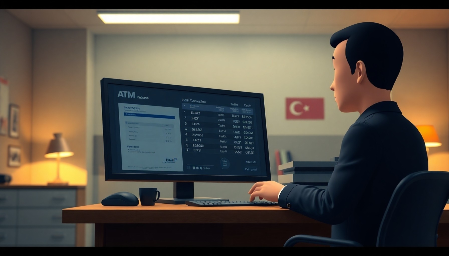 Polis karakolunda ATM işlem kayıtları incelenirken