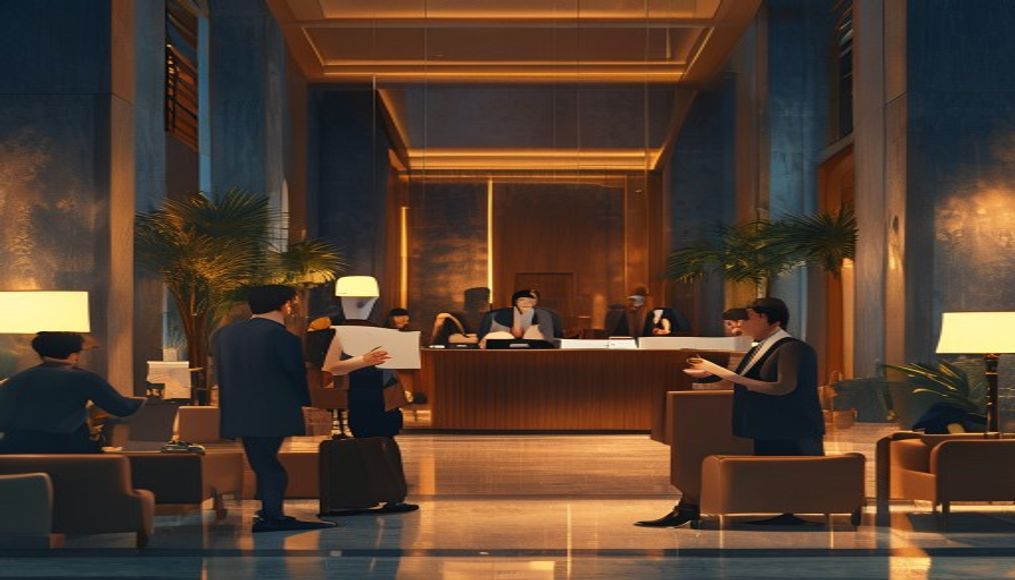 Türk otel lobisi sahnesi