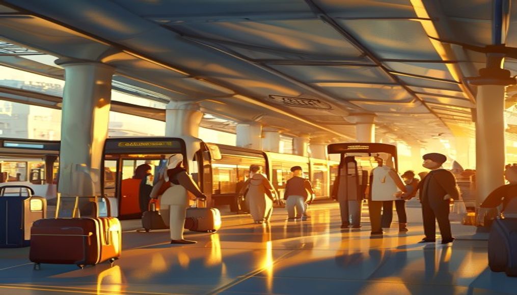 Şehirlerarası otobüs yolcuları ve bagajları