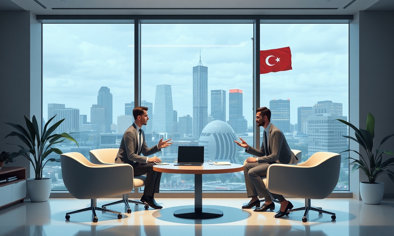 Türk avukatlar modern bir ofiste bir davayı tartışıyor