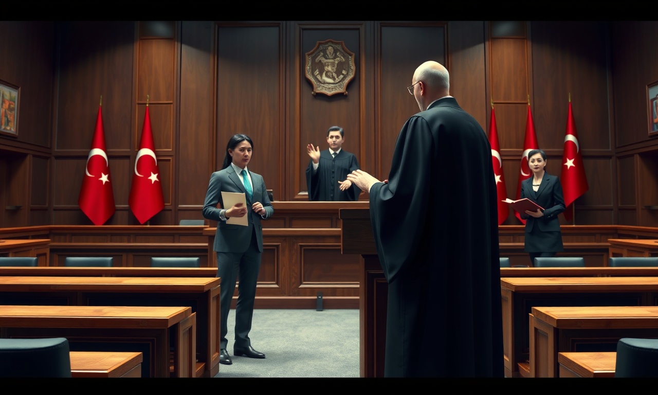 Tedbir ihlali nedeniyle zorlama hapsi uygulanan mahkeme sahnesi