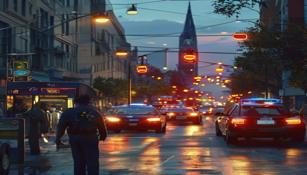 Trafik cezası ve puan sistemi üzerine bir şehir sahnesi