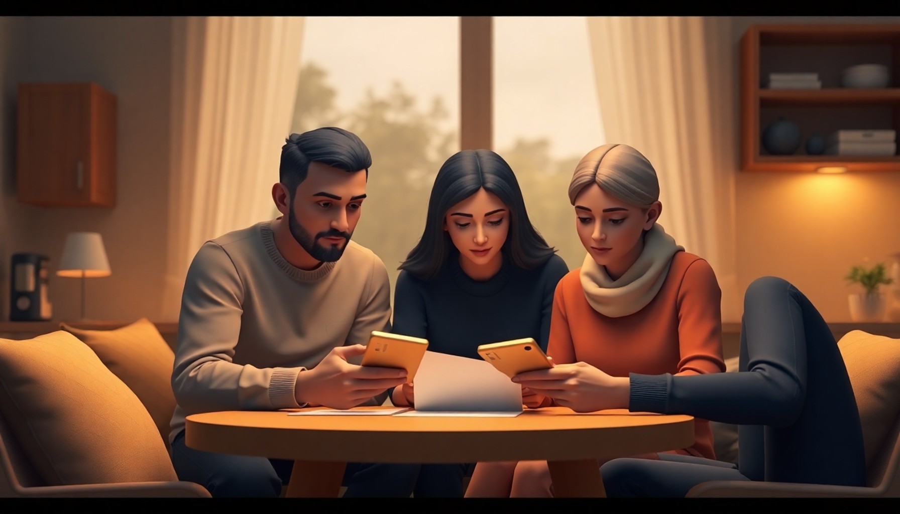 Mutfakta yurt dışı ve yerli telefon maliyetini karşılaştıran aile